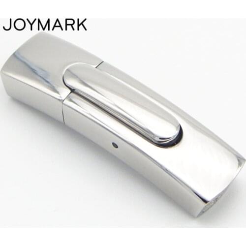 5 Sizes Hole Bent Rectangle Stainless Steel Bayonet Lock Box Clasps For Leather Cord Bracelet Jewelry Making 10pcs/lot BXGC-145