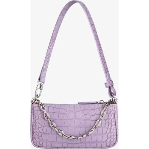 Женская Cумка через плечо Purple Shoulder Bags for Women 2021Elegant Armpit Sling Handbags Solid Color Women PU Leather Bag