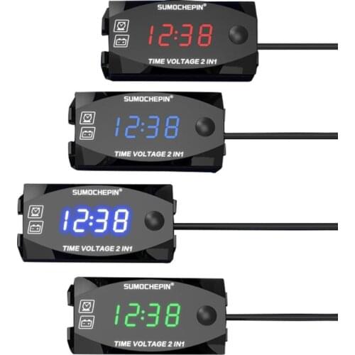 DC 12V LED Digital Display Voltmeter Voltage Panel Meter For Electromobile Motorcycle Car