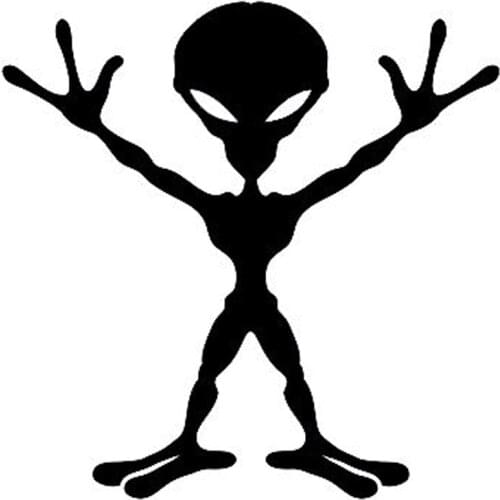 15.4cm*15.5cm Interesting Alien HIGH 3! Vinyl Decal Car Sticker Black/Silver S6-3361