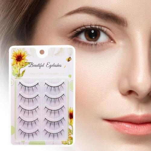 5Pairs/Box False Eyelashes Natural Fine Workmanship Acrylic Makeup Extensions Eye Lashes for Dressing Room