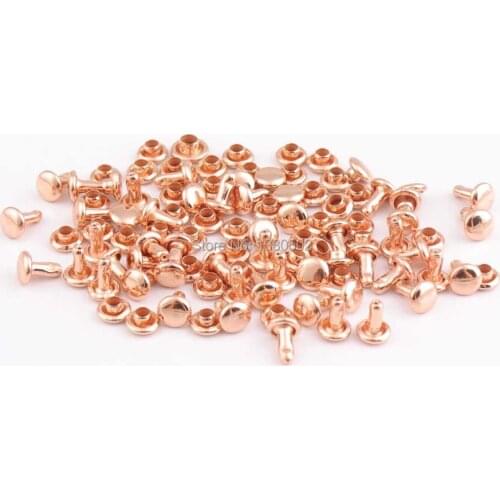 500sets 5*7mm Metal rose gold color Double cap Rivets Collision Nail for Sewing tool accessories