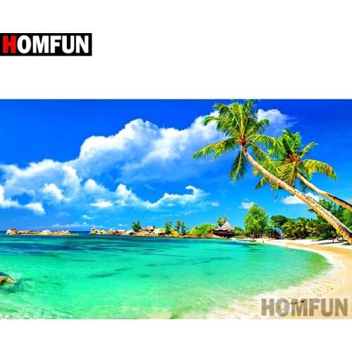 HOMFUN Full Square/Round Drill 5D DIY Diamond Painting "Sea scenery" Embroidery Cross Stitch 3D Home Decor Gift A11564