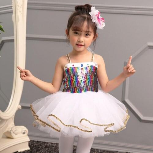 2019 Children Girls Ballet Dress tutu Dance wear Training Dance Ballet Tutu Dress Sleeveless for girl 2-8Y