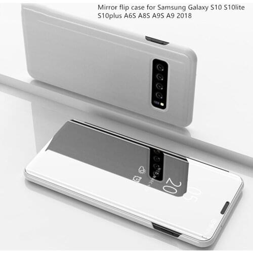 For Samsung Galaxy S10 S10lite S10plus A6S A8S A9S Luxury Clear View Smart Mirror Phone Case A9 2018 shockproof Flip case coque