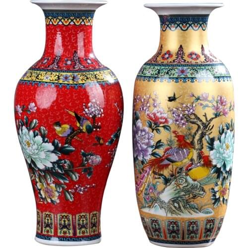 Jingdezhen Ceramic Vase Ornaments Antique Yongzheng Year Mark Home Living Room Bedroom Decorations Chinese Crafts