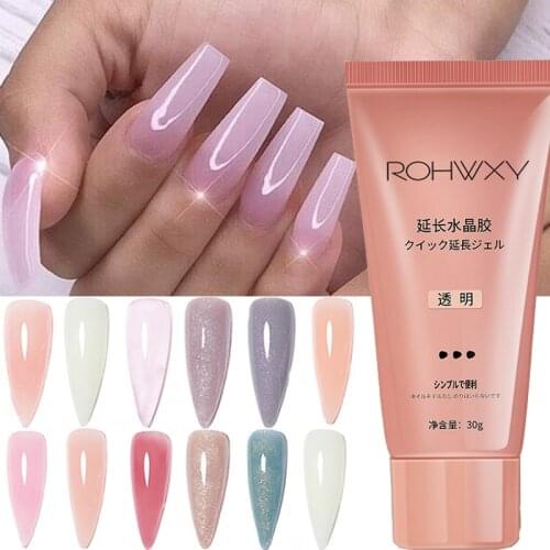 Nail Extension Glue Lacquer Crystal Jelly UV Building Gel Nail Extension Acrylic Pink White Clear Gel Nail Polish Manicure Tools