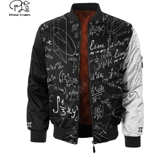 Mens Unisex 3d Caution Jackets Print zipper Flight Jacket casual unisex Harajuku women Streetwear thick coat