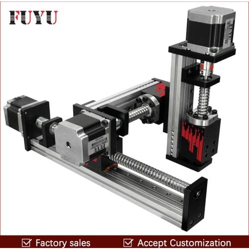 Free shipping CNC screw drive XYZ linear stage table slide motion system for laser cut 300*300*300mm stroke