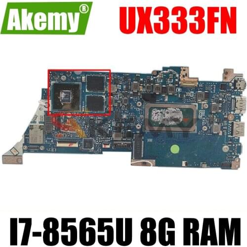 Akemy UX333FN notebook mainboard 8G/I7-8565U V2G For ASUS ZenBook 13 UX333F UX333 U3300F Laotop Mainboard Motherboard test ok