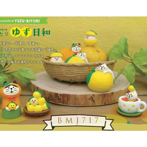 Cute funny cartoon pomelo grapefruit Milk tea cake coffee shop orange lemon cat bird candy toys models figures decoration