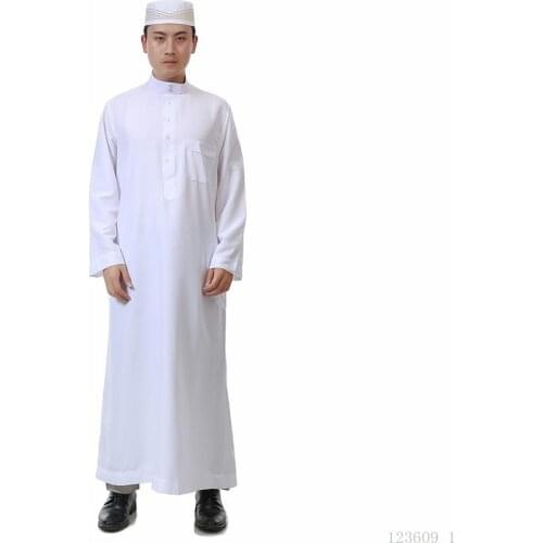 Muslim Fashion 100% Polyester Cotton American Clothing Sets Pakistan Saudi Arabia Kaftan Dress Men Abaya Dubai 2020 Arabe