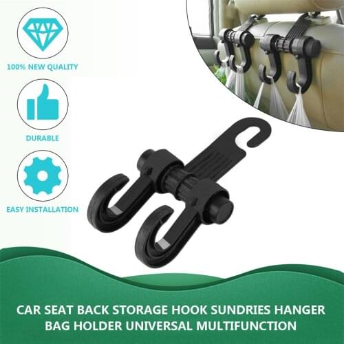 Newest Portable 2 in 1 Car Seat Back Storage Hook Sundries Hanger Bag Holder Universal Multifunction car hook Fastener & Clip