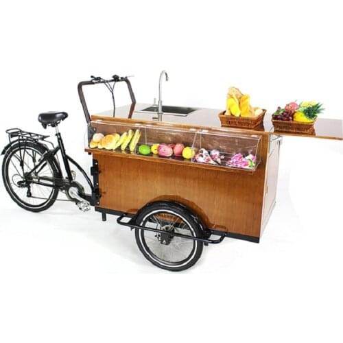 New Design Electric Adult Tricycle Cargo Bike Three Wheels Hot Dog Coffee Snack Food Vending Cart