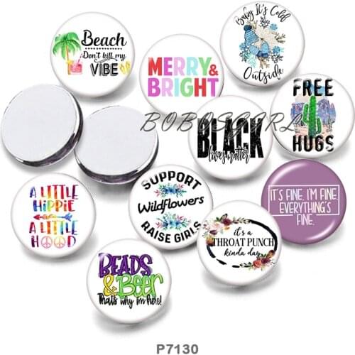 Beach Words 12mm18mm 20mm Snap button jewelry DIY Bracelet Round photo glass cabochons P7130