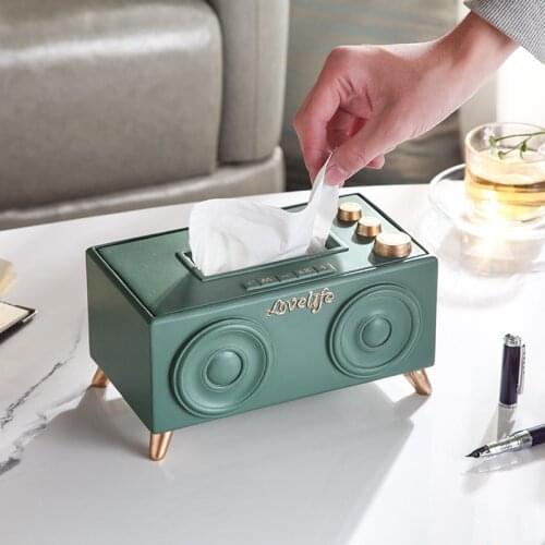 Resin Radio Table Napkin Paper Holder Tissue Boxes Storage Holder for Paper Towels Desk Organizer Home Decoration Accessories