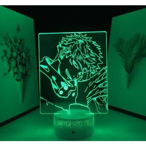 Dropship Anime Jujutsu Kaisen Yuji Itadori LED Night Light Lamp for Bedroom Decor Birthday Gift Light Manga Gadget Table Lamp