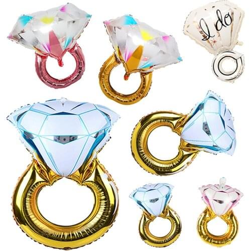 Rose Gold Diamond Ring Foil Balloons Bride To Be Balloon Letter Balloon Bridal Shower Wedding Engagement Decorations Supplies