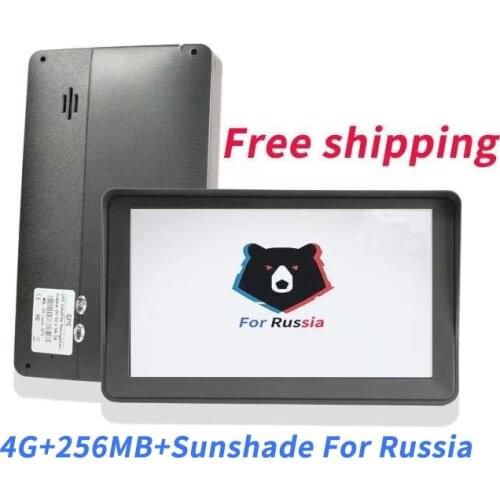 7"HD 4G256MB+Sunshade Touch Screen 800*480 Resolution Bluetooth AVIN Navitel latest Russia Map Sat nav Truck GPS Navigatior