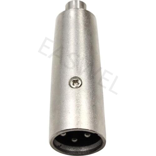 Silver XLR 3Pin Male to RCA Female Plug Audio Adapter Connector for Speaker