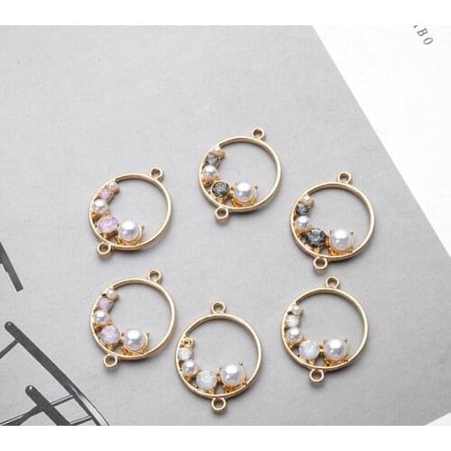 New 10-piece allo studded double-hole connector Earring pendant pendant handmade DIY jewelry material