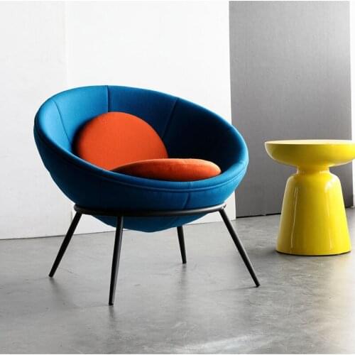 Louis Fashion Nordic Simple Single Sofa Chair Living Room Cloth Sofa Hemisphere Chair Egg Chair Creative Leisure Chair