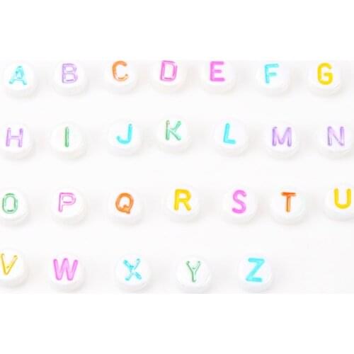 Mix English Alphabet Letter Loose Acrylic Round Cube Spacer Beads For Jewelry Making Diy Craft Wholesale 100pcs 6mm KL245