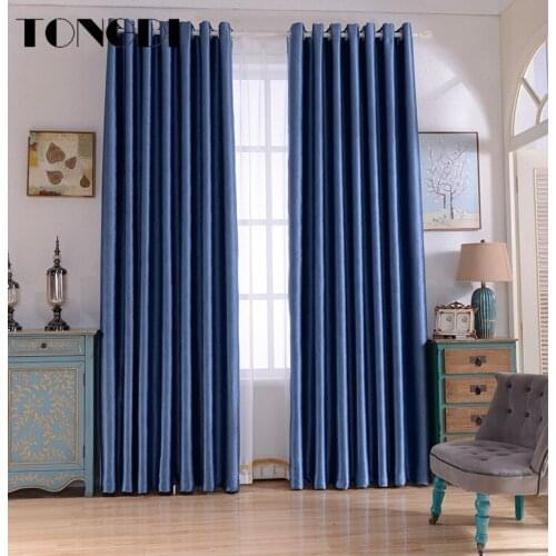 TONGDI Modern Blackout Curtain Soft Shading Elegant Solid Color Luxury Decoration For Parlour Bedroom Living Room Window Panel