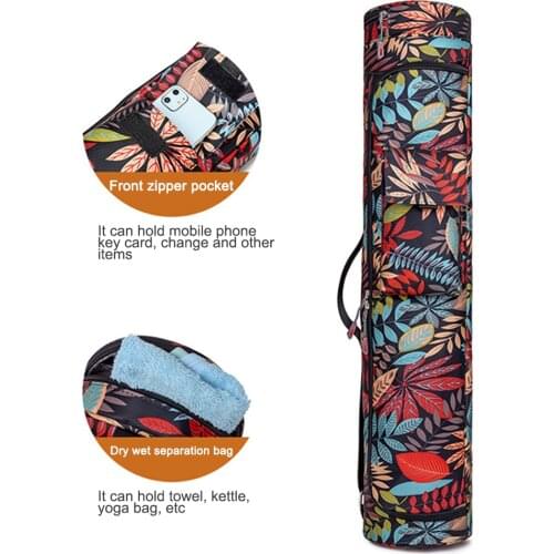 Printed Yoga Mat Bag Waterproof Pilates Mats Carrier Packs Sports Fitness Exercise Cushion Outdoor Carry Backpack
