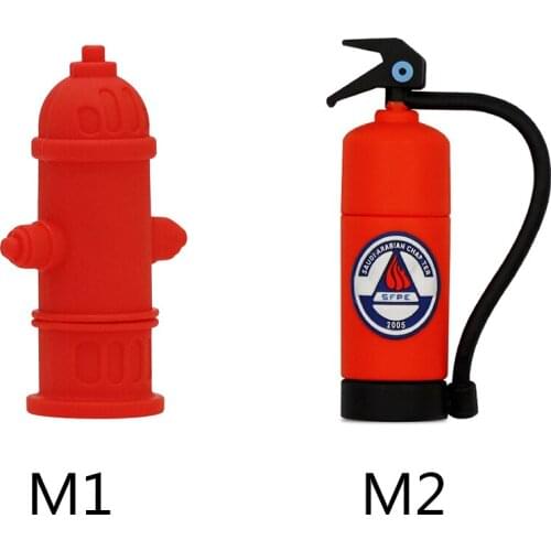 Usb Flash Drive 128gb 64gb 32gb 16gb 8gb 4gb Usb Stick Fire Extinguisher Pillar Cartoons Memory Stick Real Capacity Pendrive