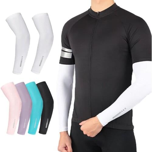Bicycle Sports Arm Sleeves Running Cycling Sunscreen Arm Cover Ice silk Sunscreen Anti-UV Breathable Unisex Cooling Arm Sleeves