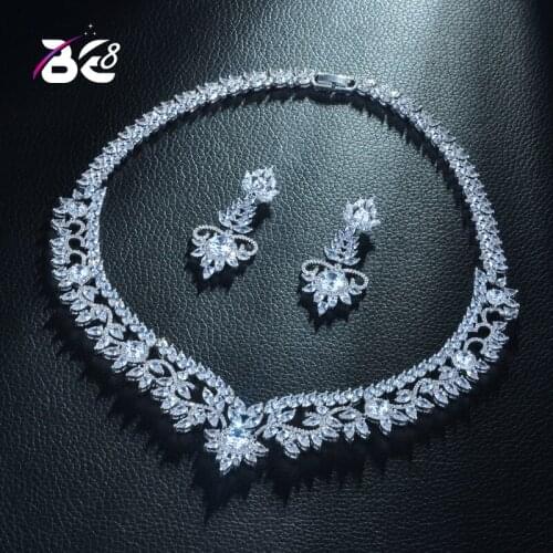 Be 8 High Quality Elegant Flower Design AAA Cubic Zircon Women Bridal Jewelry Sets for Party Accessories Jewelry Gifts S351