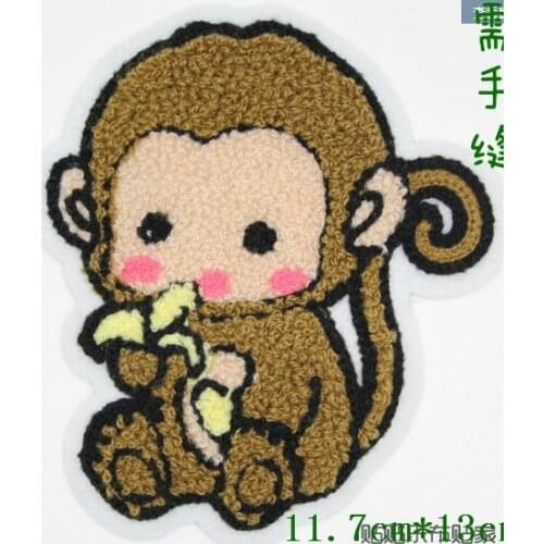 10pcs/lot Large Towel Embroidery Patches Monkey Animal Kids Clothing Decoration Sewing Accessories Craft Diy