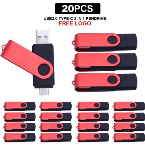 20pcs/lot Usb 2.0 Type-C Device Usb Stick USB Flash Drive Pendrive 8gb Pen Drive 128GB 64GB usb stick 32GB 16GB Personalize logo