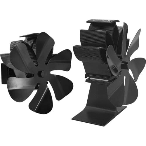 2021 Black Fireplace Burning Fan 6 Blade Wood Burner Eco Fan Heat Powered Efficient Hanging Fireplace Fan Home Heat Distribut