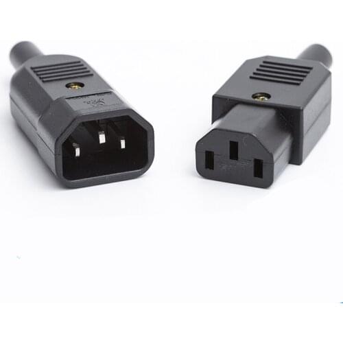 250V 16A 3 Pin Male To Female Plug Insert Electric Power Socket, Copper Core Power Cord