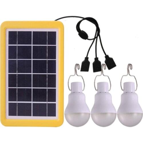 3pcs Solar Light Bulb Light Sensor Control USB Rechargeable Emergency Lights LED Bulbs Portable Outdoor Bulb Tent Lamp