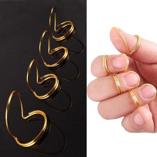 4Pcs Metal Finger Ring Protector Plectrum Thumb Forefinger Picks for Guitar Bass