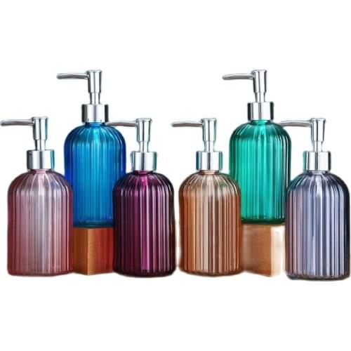 400ML Manual Soap Dispenser Clear Glass Hand Sanitizer Bottle Shampoo Body Wash Lotion Press Empty Containers Bathroom Products