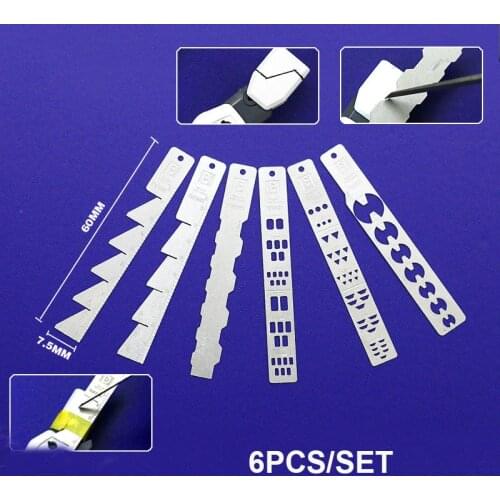 6pcs/set Science Fiction Model Detail Modification Line Auxiliary Stainless Steel Angle Calibration Calipe