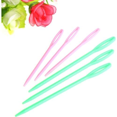 6Pcs Plastic Sewing Needles Binca Crochet Knitting Cross Stitch Needles 7/9cm