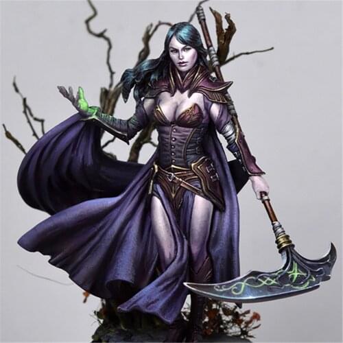 75mm Dark Elf Girl Resin Figure 1/24 Scale Model Figure Resin Kit Colorless Self-Assembled Toy