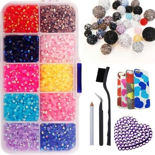 7500Pcs Non Hotfix Resin Rhinestones / Mixed Color Nail Art Resin Rhinestones Crystal Glass Rhinestones for Nail Art Decorations