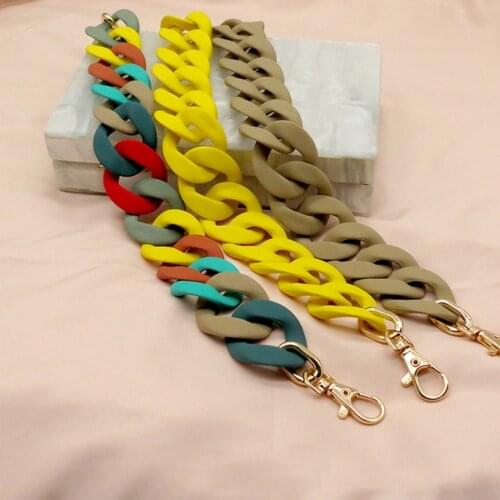 Update New Colors 38cm Resin Acrylic Chain for Bags Accessories Belt Diy Women Plastic Purse Chain Straps for Handbags Chain Bag