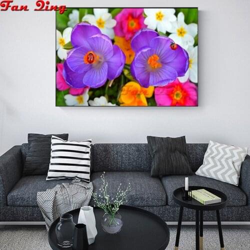 Diy diamond painting flowers 3d square full cross stitch Diamond embroidery Violet for Crafts Home decorations needlework