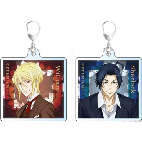 Anime MORIARTY THE PATRIOT Moriarty The Patriot Square Bags Pendant Keychain Acrylic Keyring School Bag Charm Decor Collection