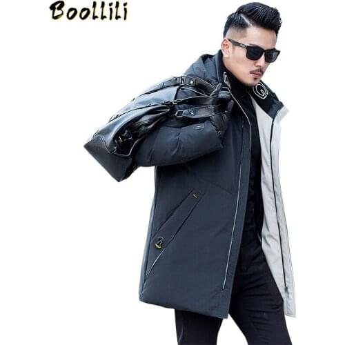 Boollili 2020 New White Duck Down Jacket Winter Coat Men Korean Puffer Jacket Men Down Coat Hooded Warm Parka Abrigo