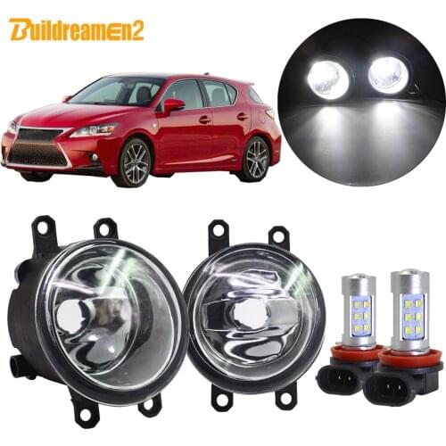 Buildreamen2 Car H11 Fog Light Lampshade + Lamp Daytime Running Light 12V Accessories For Lexus CT200h 2011 2012 2013 2014 2015