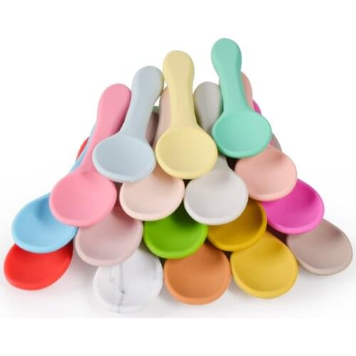 Baby Soft Silicone Spoon Candy Color Safety Baby Learning Spoon Non-Slip Utensils Children Kids Boy Girl Food Feeding Tool