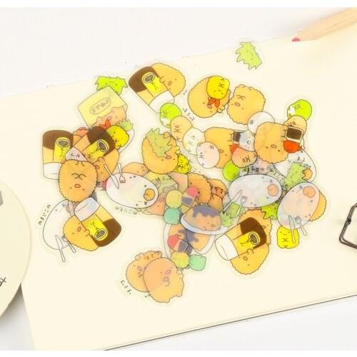 DL Japanese cute animal transparent PVC plane diaries sticker 50 entry Wholesale price office & school stationery small gift